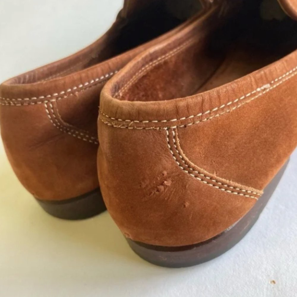 Salvatore Ferragamo Tan Suede Oxford Loafers size 9 - Picture 10 of 15